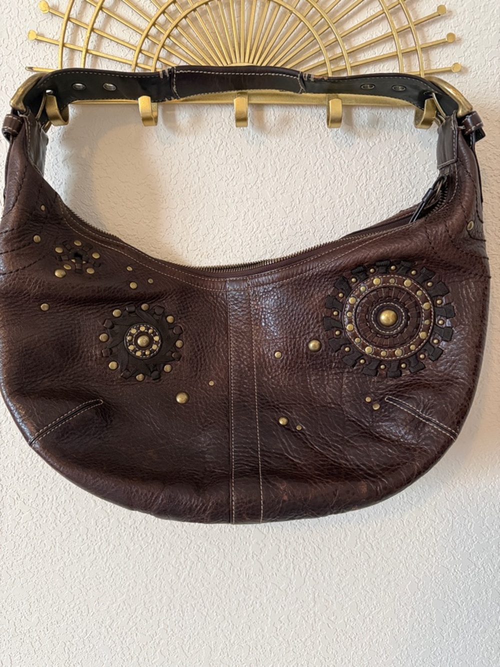 Vintage Y2K Authentic Coach SoHo Boho Studded Leather Hobo Bag
